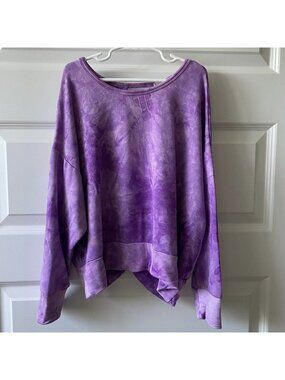 Walking On Sunshine Purple Tie-Dye Open Back Lightweight Sweatshirt L